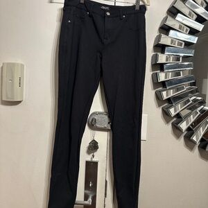 True Religion Size 28 Jenny Curvy Midrise Super Skinny Black Pants